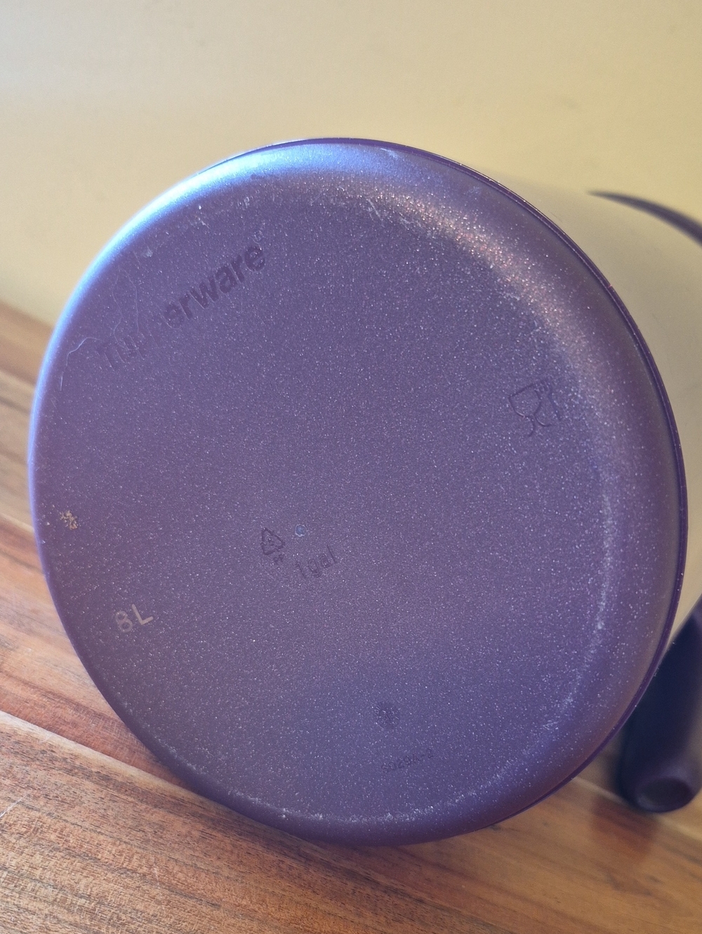 Tupperware 1 Gallon Purple Pitcher w/ Push Button Lid - Metallic - Picture 4 of 4